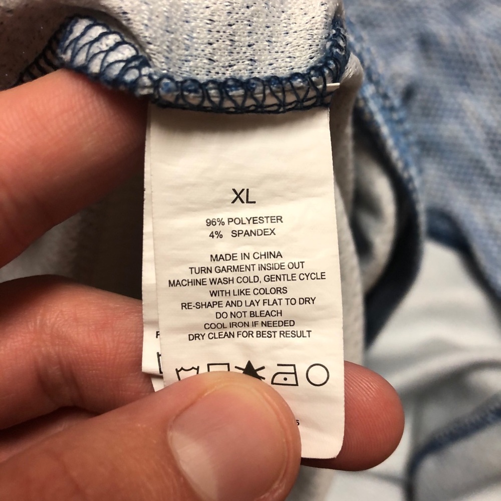 Vince Camuto Blue Short Sleeve Zip Up Polo Shirt - Picture 9 of 9